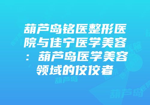 葫芦岛铭医整形医院与佳宁医学美容：葫芦岛医学美容领域的佼佼者
