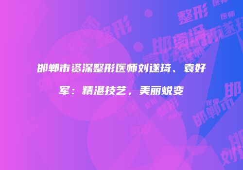 邯郸市资深整形医师刘遂琦、袁好军：精湛技艺，美丽蜕变