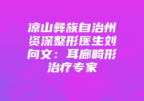 凉山彝族自治州资深整形医生刘向文：耳廊畸形治疗专家