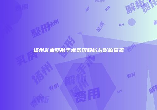 扬州乳房整形手术费用解析与影响因素