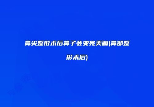 鼻尖整形术后鼻子会变完美嘛(鼻部整形术后)