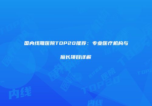 国内线雕医院TOP20推荐：专业医疗机构与擅长项目详解