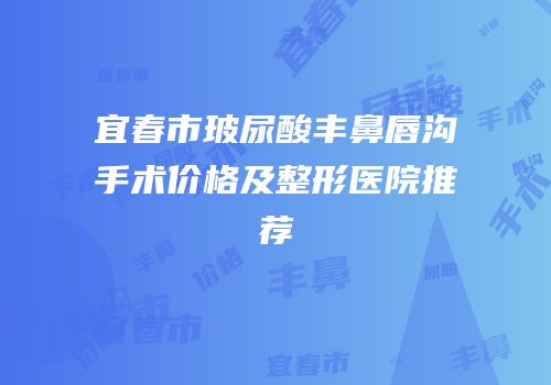 宜春市玻尿酸丰鼻唇沟手术价格及整形医院推荐