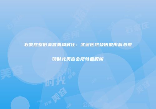 石家庄整形美容机构对比：武警医院烧伤整形科与琉璃时光美容会所特色解析