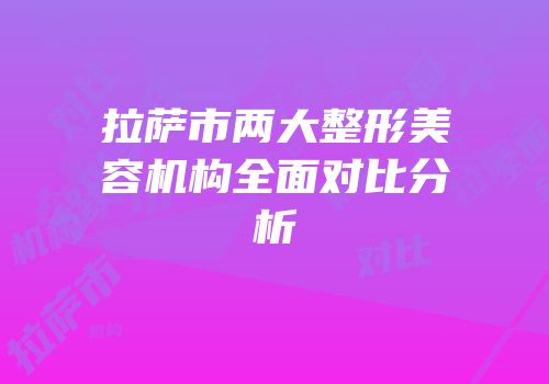 拉萨市两大整形美容机构全面对比分析