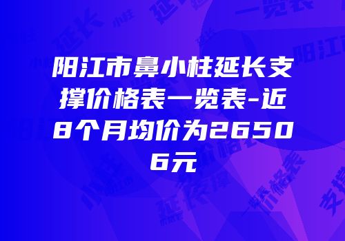 阳江市鼻小柱延长支撑价格表一览表-近8个月均价为26506元