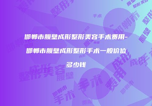 邯郸市腹壁成形整形美容手术费用-邯郸市腹壁成形整形手术一般价位多少钱