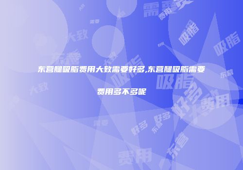 东营腿吸脂费用大致需要好多,东营腿吸脂需要费用多不多呢