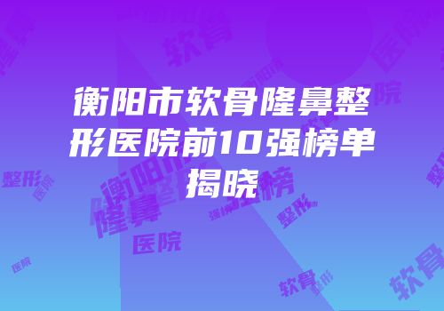 衡阳市软骨隆鼻整形医院前10强榜单揭晓
