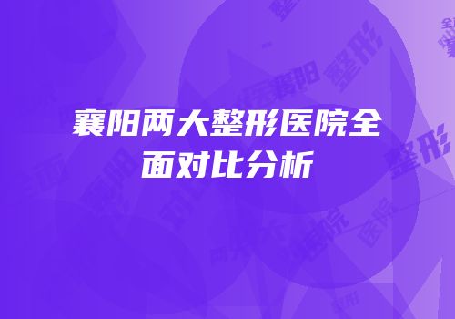 襄阳两大整形医院全面对比分析