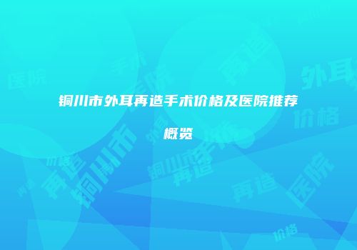 铜川市外耳再造手术价格及医院推荐概览