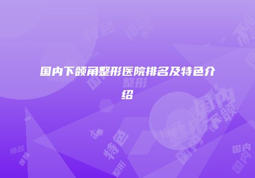 国内下颌角整形医院排名及特色介绍