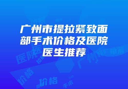 广州市提拉紧致面部手术价格及医院医生推荐