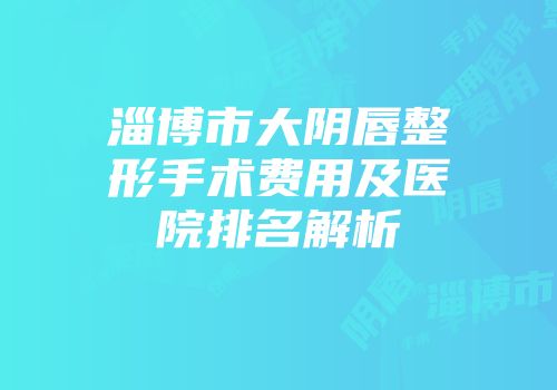淄博市大阴唇整形手术费用及医院排名解析