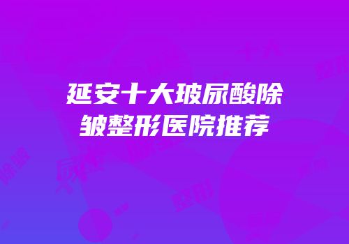 延安十大玻尿酸除皱整形医院推荐
