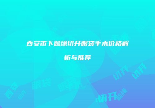 西安市下睑缘切开眼袋手术价格解析与推荐