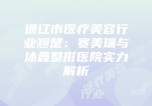 通辽市医疗美容行业翘楚：赛美瑞与沐鑫整形医院实力解析