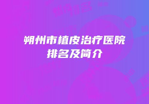 朔州市植皮治疗医院排名及简介