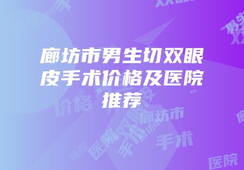 廊坊市男生切双眼皮手术价格及医院推荐