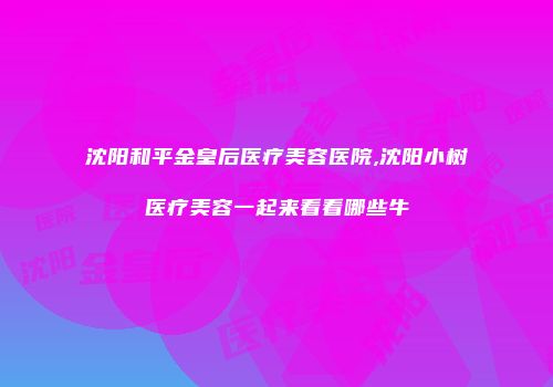 沈阳和平金皇后医疗美容医院,沈阳小树医疗美容一起来看看哪些牛