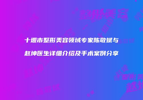 十堰市整形美容领域专家陈敬斌与赵坤医生详细介绍及手术案例分享