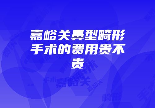 嘉峪关鼻型畸形手术的费用贵不贵