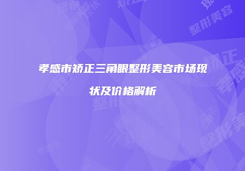 孝感市矫正三角眼整形美容市场现状及价格解析