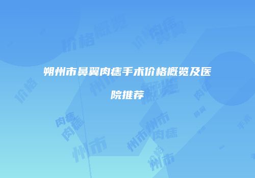 朔州市鼻翼肉痣手术价格概览及医院推荐