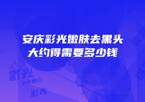 安庆彩光嫩肤去黑头大约得需要多少钱