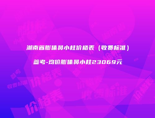 湖南省膨体鼻小柱价格表（收费标准）参考-均价膨体鼻小柱23069元