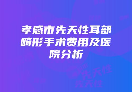 孝感市先天性耳部畸形手术费用及医院分析