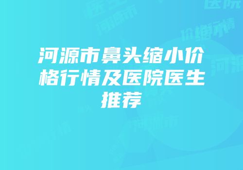 河源市鼻头缩小价格行情及医院医生推荐