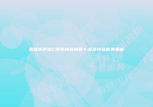 宜昌市伊婉C医院排名榜前十名及特色服务解析