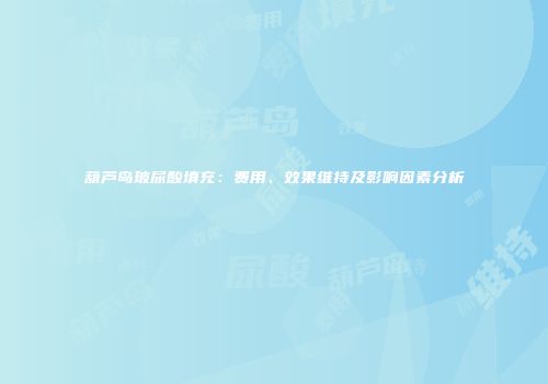 葫芦岛玻尿酸填充：费用、效果维持及影响因素分析
