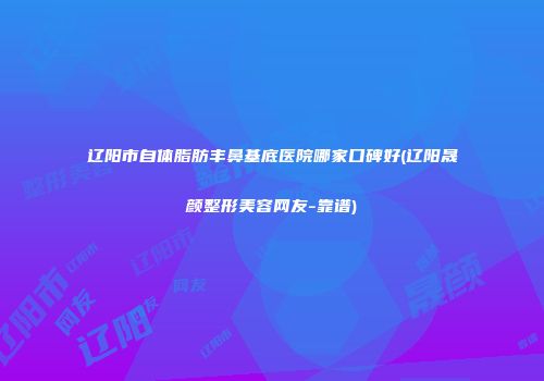 辽阳市自体脂肪丰鼻基底医院哪家口碑好(辽阳晟颜整形美容网友-靠谱)