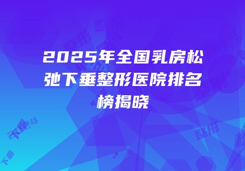 2025年全国乳房松弛下垂整形医院排名榜揭晓