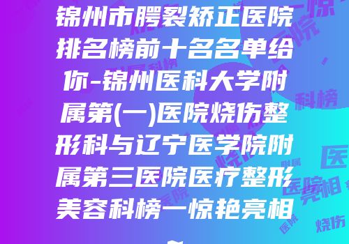 锦州市腭裂矫正医院排名榜前十名名单给你-锦州医科大学附属第(一)医院烧伤整形科与辽宁医学院附属第三医院医疗整形美容科榜一惊艳亮相~