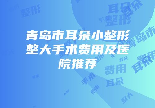 青岛市耳朵小整形整大手术费用及医院推荐