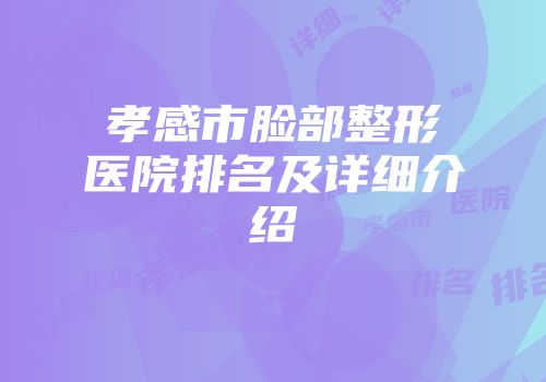 孝感市脸部整形医院排名及详细介绍