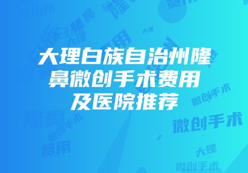 大理白族自治州隆鼻微创手术费用及医院推荐
