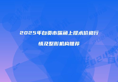 2025年自贡市嘴角上提术价格行情及整形机构推荐