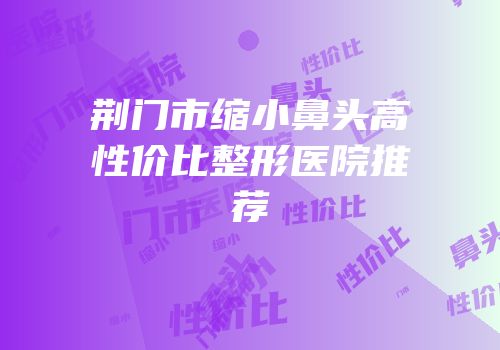 荆门市缩小鼻头高性价比整形医院推荐