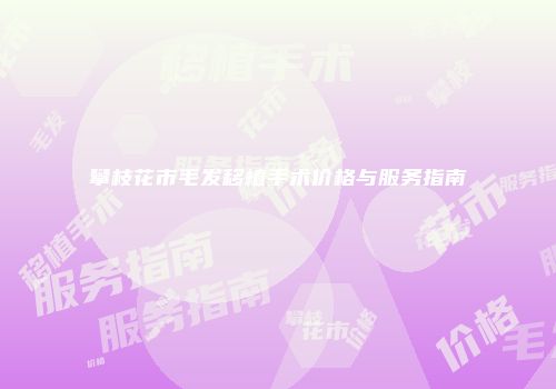 攀枝花市毛发移植手术价格与服务指南