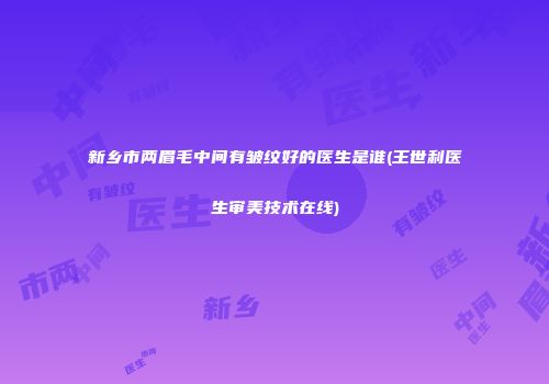 新乡市两眉毛中间有皱纹好的医生是谁(王世利医生审美技术在线)