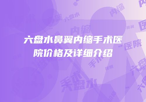 六盘水鼻翼内缩手术医院价格及详细介绍