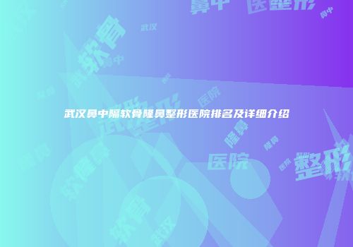 武汉鼻中隔软骨隆鼻整形医院排名及详细介绍