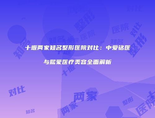 十堰两家知名整形医院对比：中爱铭医与熙蒙医疗美容全面解析