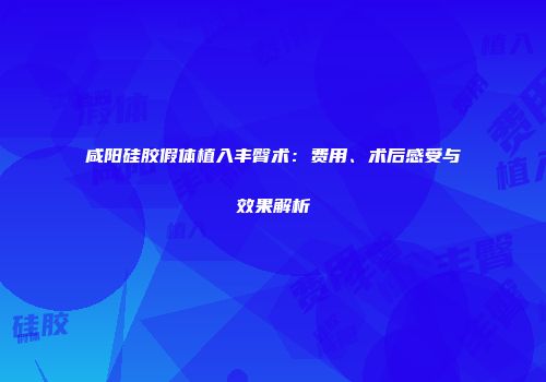 咸阳硅胶假体植入丰臀术：费用、术后感受与效果解析