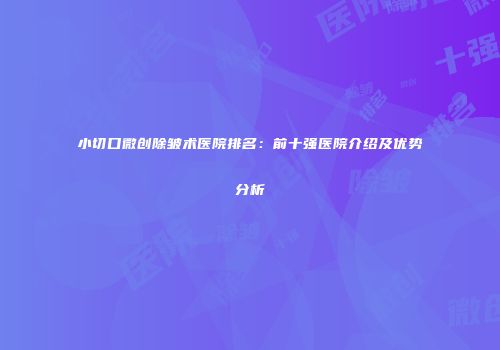 小切口微创除皱术医院排名：前十强医院介绍及优势分析