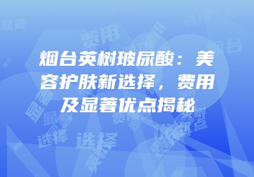 烟台英树玻尿酸：美容护肤新选择，费用及显著优点揭秘